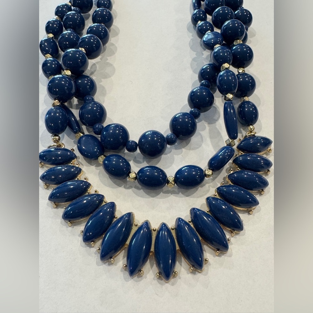 Premier Designs Navy Blue Statement Necklace - image 2